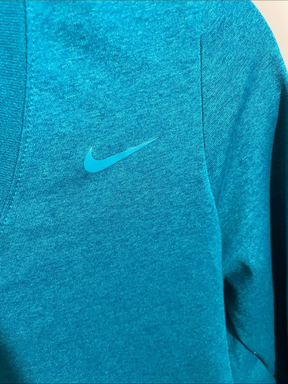 Nike Teal V-Neck Long Sleeve Dri-FIT Top